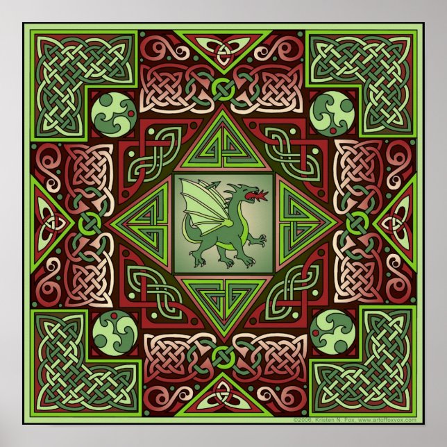 Poster d'art celtique Dragon Labyrinth (Devant)