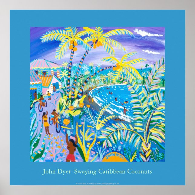 Poster d'art : Cocotiers des Caraïbes, Costa Rica (Devant)