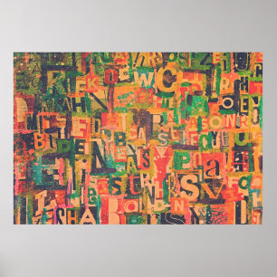 Poster d'art collé ou papier décolpage