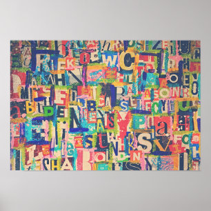 Poster d'art collé ou papier découpage