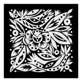 Poster d'art de BW Bird - Image négative