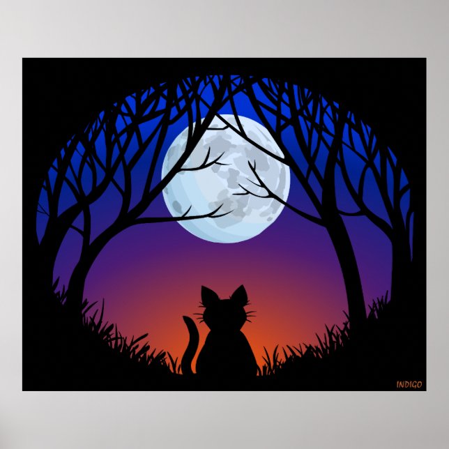 Poster d'art de chat gras Cute Amoureux des chats  (Devant)