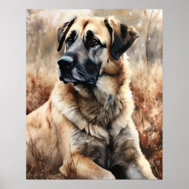 Poster d'art de chien de berger anatolien