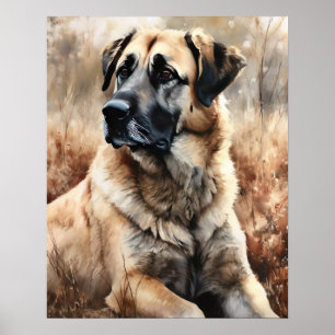 Poster d'art de chien de berger anatolien