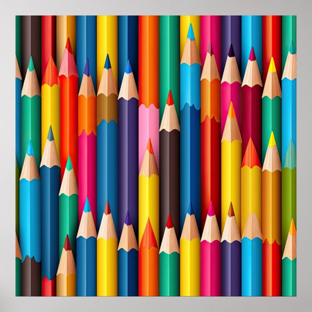 Poster d'art de crayons colorés (Devant)