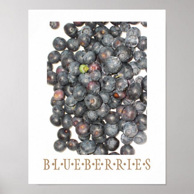 Poster d'art de cuisine Blueberries (Devant)