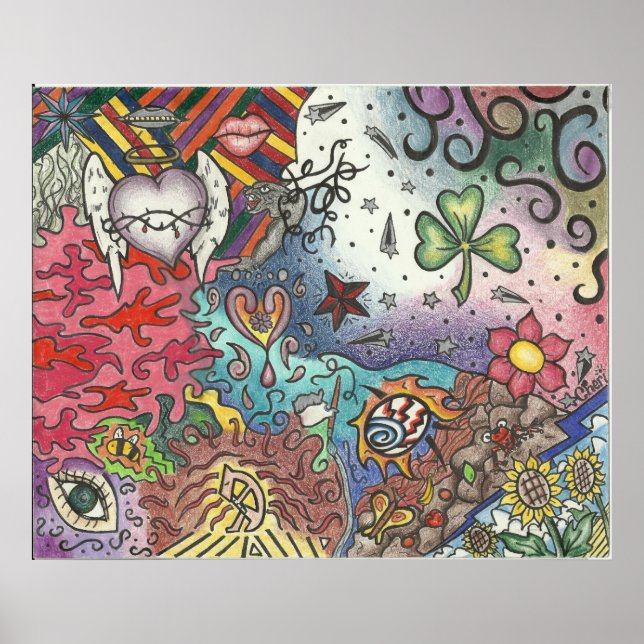 POSTER D'ART DE FILLE LUCKY (Devant)