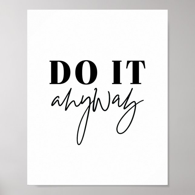 Poster d'art de la citation motivationnelle | Fait (Devant)