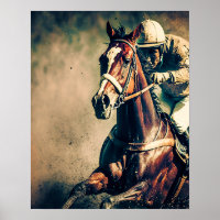 Poster d'art de la course de chevaux vintage Jocke