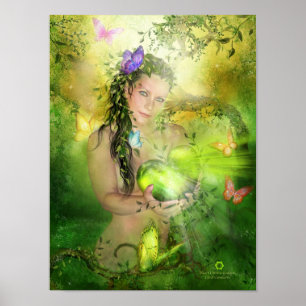 Poster d'art de la déesse Heart Chakra / Imprimer