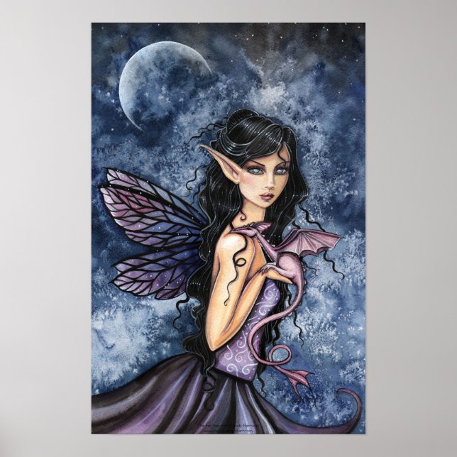 Poster d'art de la fée gothique Dragon par Molly H (Devant)