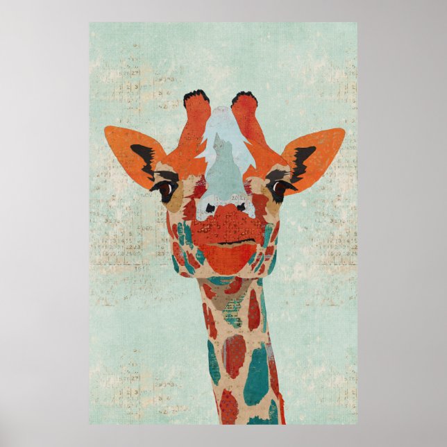 Poster d'art de la Giraffe Amber Peeking (Devant)