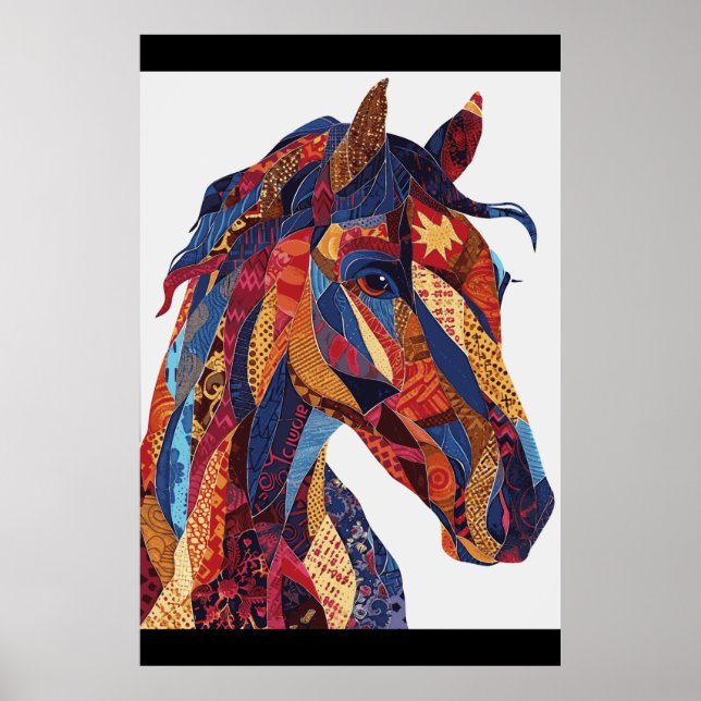 Poster d'art de l'aquarelle de Cheval Lover (Devant)