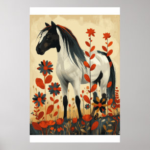 Poster d'art de l'aquarelle de Cheval Lover