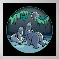 Poster d'art de l'ours polaire Imprimer Faune de l