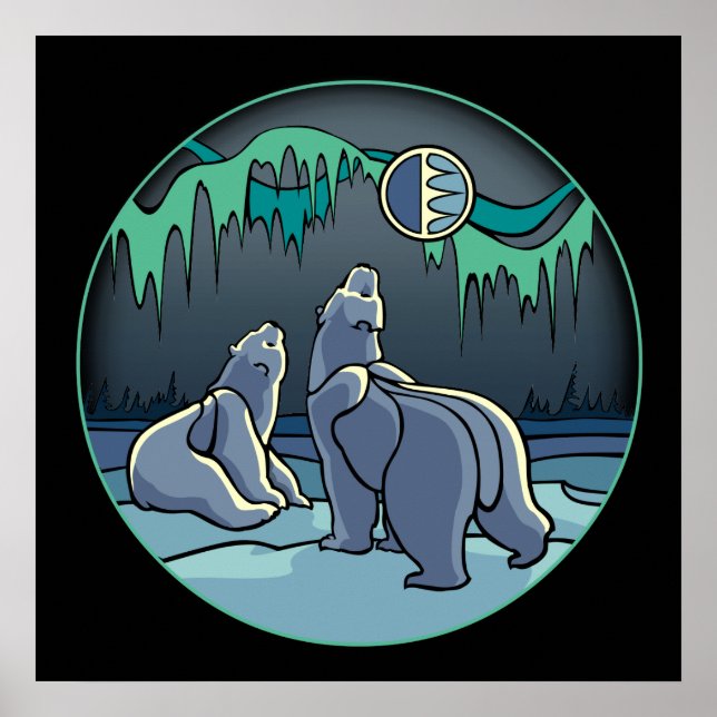 Poster d'art de l'ours polaire Imprimer Faune de l (Devant)