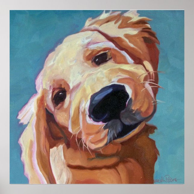 Poster d'art de marionnettes Golden Retriever (Devant)