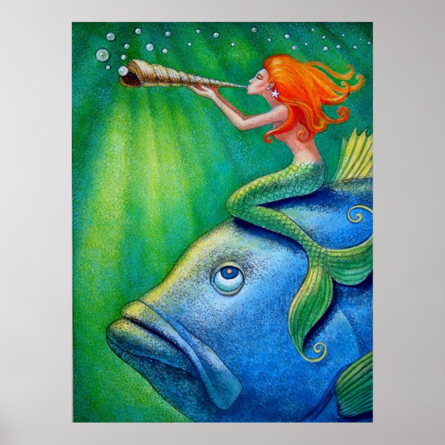 Poster d'art de mignonne sirène (Devant)