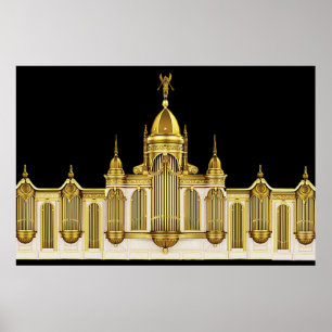 Poster d'art de mur d'orgue de tuyère de théâtre