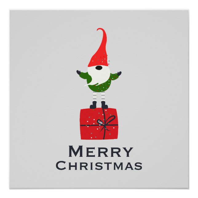 Poster d'art de Noël élégant Elf Wall Art (Devant)