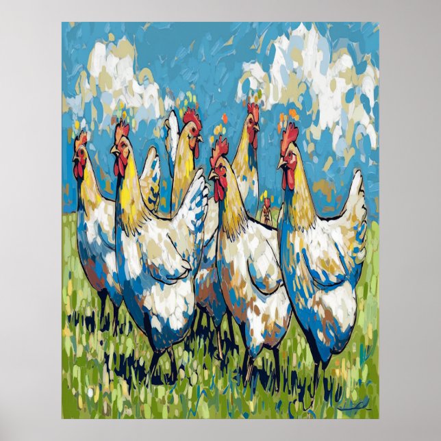 Poster d'art de poulet (Devant)