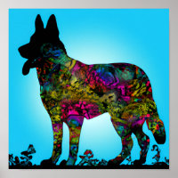 Poster d'art de Rainbow Bridge German Shepherd