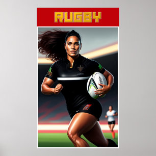 Poster d'art de rugby féminin