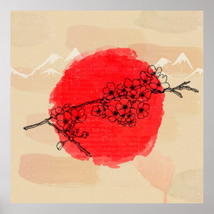 Poster d'art de style japonais