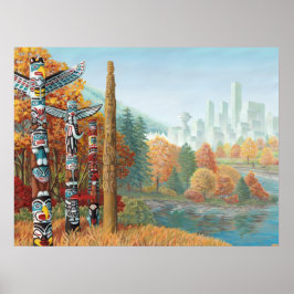 Poster d'art de Vancouver Totem Pole Painting