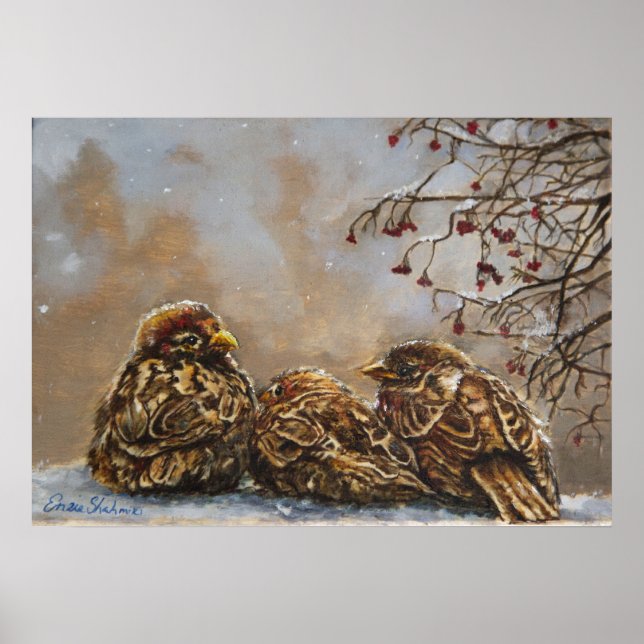 Poster d'art des oiseaux "Garder la compagnie" (Devant)