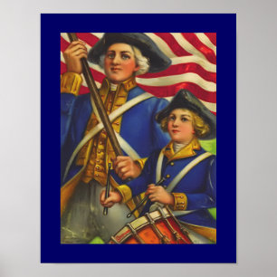 Poster d'art des soldats vintages d'Amérique anci