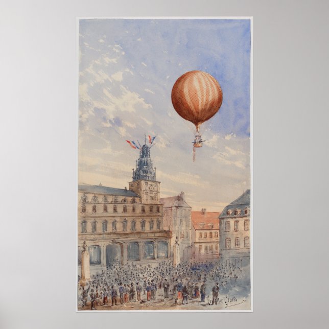 POSTER D'ART DU BALLON D'AIR CHAUD vintage (Devant)