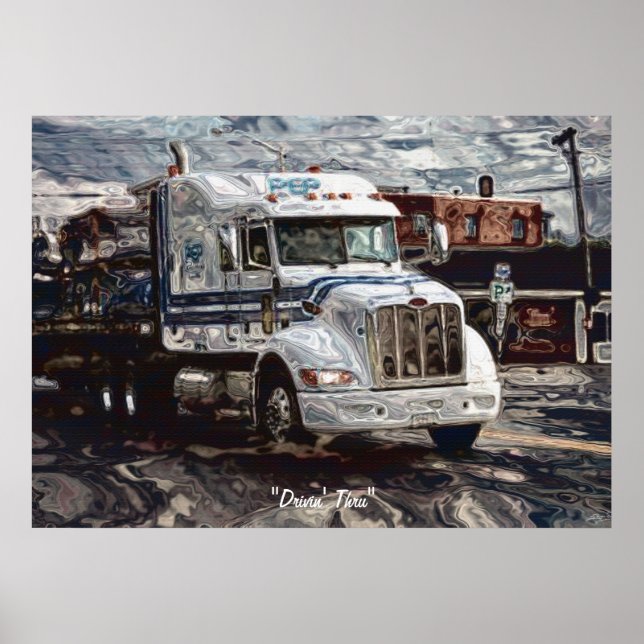 Poster d'art du conducteur du camion de transport  (Devant)