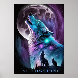 Poster d'art du loup de Yellowstone