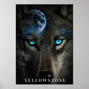 Poster d'art du loup de Yellowstone