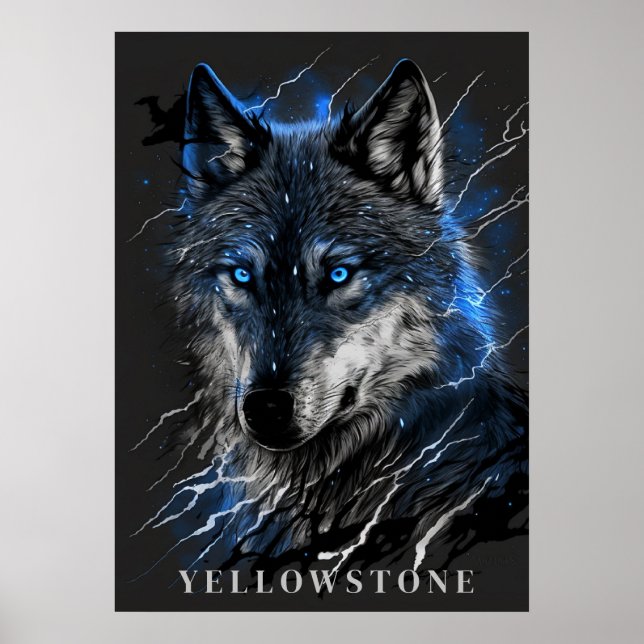 Poster d'art du loup de Yellowstone (Devant)