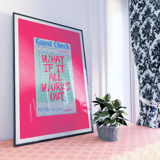 Poster d'art du mur de chèques d'hôtes tendance