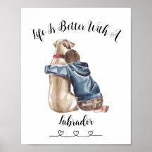 Poster d'art du mur du Labrador amusant