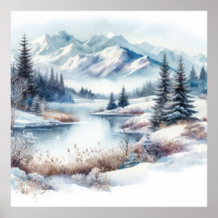 Poster d'art du paysage hivernal