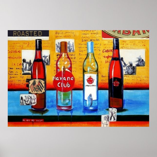 Poster d'art du rhum cubain (Devant)