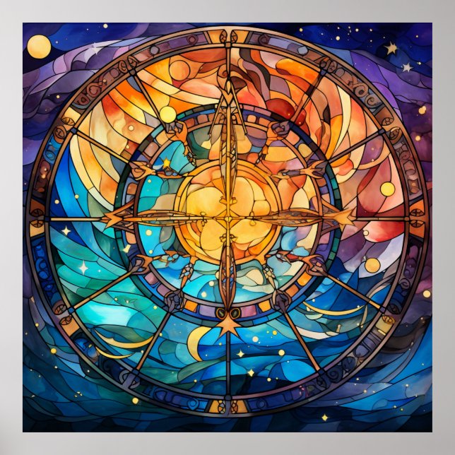 Poster d'art en verre feuilleté céleste (Devant)