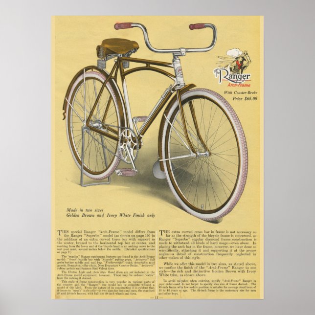 Poster d'art et de bicyclette Ranger Arch Frame 19 (Devant)