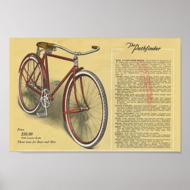 Poster d'art et de vélo Pathfinder pour Hommes Vin (Devant)