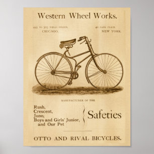 Poster d'art et de vélos de sécurité vintages