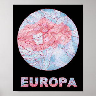 Poster d'art Europa Jupiters Moon 8 x 10 Imprimer