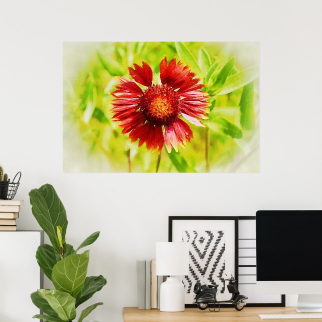 Poster d'art Fleur sauvage de pare-feu (Bureau à domicile)