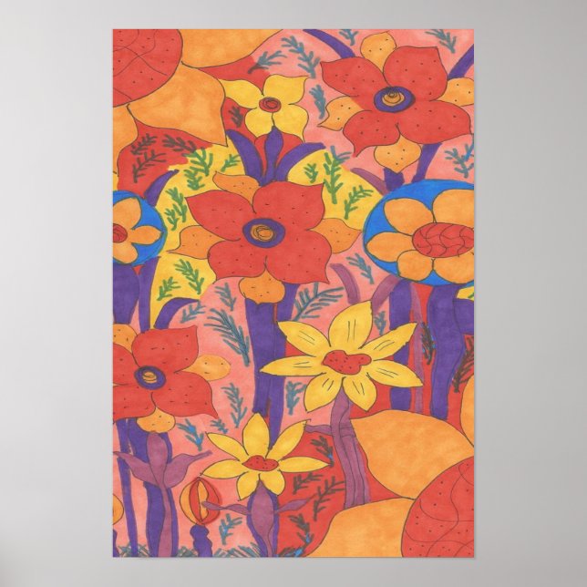 Poster d'art Fleur sauvage et Sunshine Imprimer (Devant)