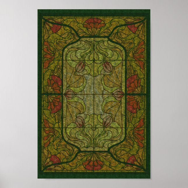 Poster d'art Floral en verre verni (Devant)
