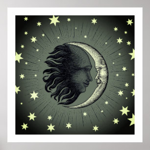 Poster d'art graphique Sun And Moon