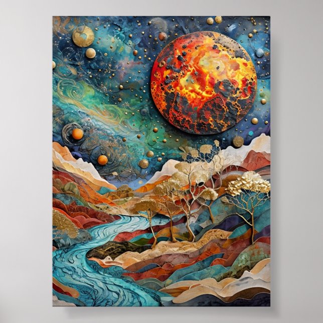 Poster d'art Imaginaire du paysage cosmique (Devant)